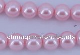 CGL306 5PCS 16 inches 12mm round dyed glass pearl beads wholesale