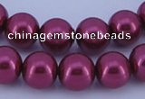 CGL312 10PCS 16 inches 4mm round dyed glass pearl beads wholesale