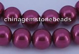 CGL313 10PCS 16 inches 6mm round dyed glass pearl beads wholesale
