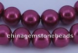 CGL317 5PCS 16 inches 14mm round dyed glass pearl beads wholesale