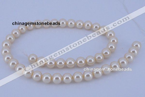 CGL32 10PCS 16 inches 4mm round dyed glass pearl beads wholesale