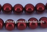 CGL322 10PCS 16 inches 4mm round dyed glass pearl beads wholesale