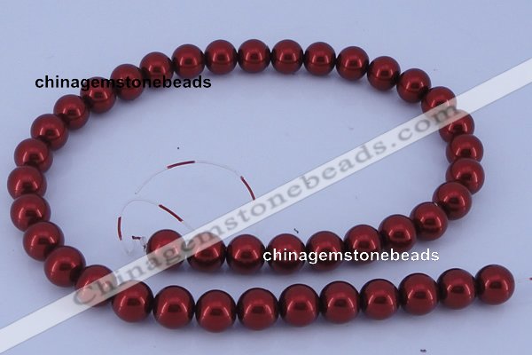 CGL322 10PCS 16 inches 4mm round dyed glass pearl beads wholesale