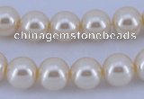 CGL33 10PCS 16 inches 6mm round dyed glass pearl beads wholesale