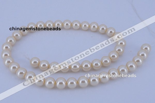 CGL33 10PCS 16 inches 6mm round dyed glass pearl beads wholesale