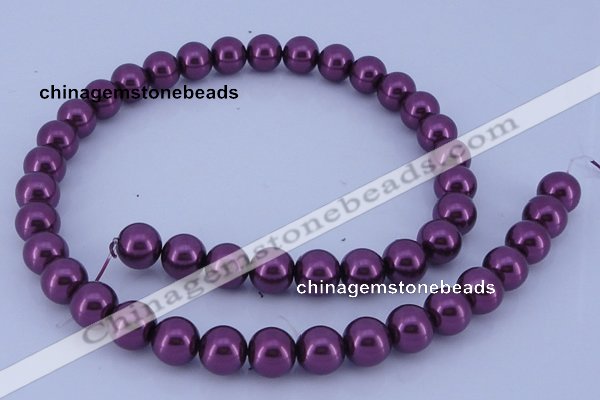 CGL332 10PCS 16 inches 4mm round dyed glass pearl beads wholesale