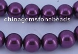 CGL333 10PCS 16 inches 6mm round dyed glass pearl beads wholesale