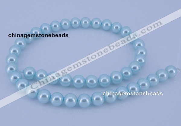 CGL342 10PCS 16 inches 4mm round dyed glass pearl beads wholesale