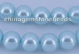 CGL344 10PCS 16 inches 8mm round dyed glass pearl beads wholesale