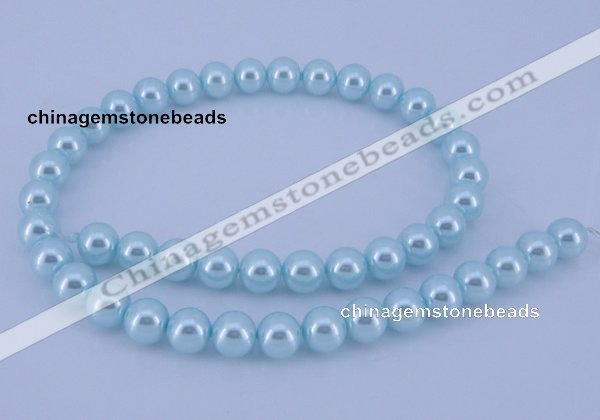 CGL344 10PCS 16 inches 8mm round dyed glass pearl beads wholesale