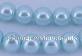 CGL346 5PCS 16 inches 12mm round dyed glass pearl beads wholesale