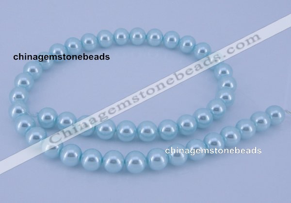 CGL346 5PCS 16 inches 12mm round dyed glass pearl beads wholesale
