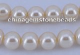 CGL35 5PCS 16 inches 10mm round dyed glass pearl beads wholesale