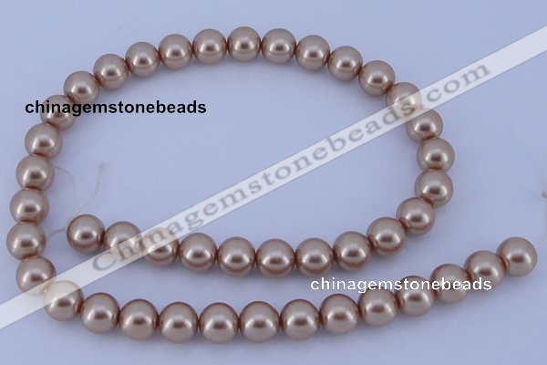 CGL352 10PCS 16 inches 4mm round dyed glass pearl beads wholesale