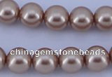 CGL354 10PCS 16 inches 8mm round dyed glass pearl beads wholesale