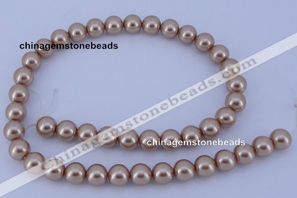 CGL354 10PCS 16 inches 8mm round dyed glass pearl beads wholesale