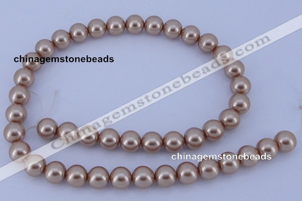 CGL358 5PCS 16 inches 16mm round dyed glass pearl beads wholesale