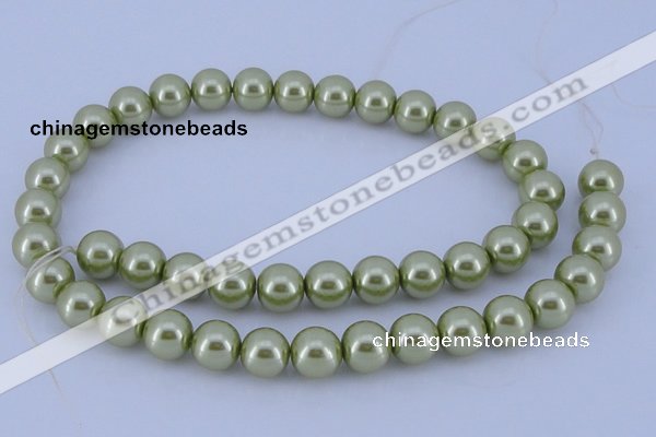 CGL362 10PCS 16 inches 4mm round dyed glass pearl beads wholesale