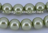 CGL363 10PCS 16 inches 6mm round dyed glass pearl beads wholesale