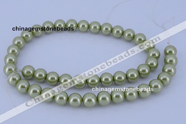 CGL367 5PCS 16 inches 14mm round dyed glass pearl beads wholesale