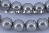 CGL372 10PCS 16 inches 4mm round dyed glass pearl beads wholesale