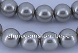 CGL375 5PCS 16 inches 10mm round dyed glass pearl beads wholesale