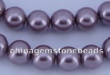 CGL383 10PCS 16 inches 6mm round dyed glass pearl beads wholesale