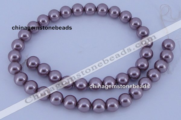 CGL383 10PCS 16 inches 6mm round dyed glass pearl beads wholesale