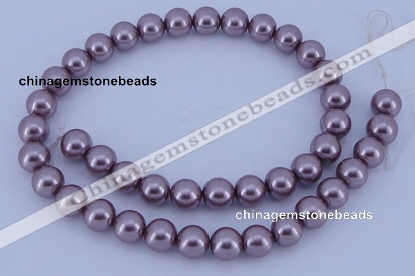 CGL385 5PCS 16 inches 10mm round dyed glass pearl beads wholesale