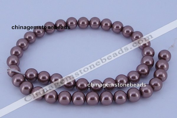 CGL393 10PCS 16 inches 6mm round dyed glass pearl beads wholesale