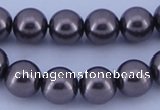 CGL402 10PCS 16 inches 4mm round dyed glass pearl beads wholesale