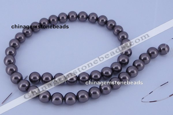 CGL403 10PCS 16 inches 6mm round dyed glass pearl beads wholesale