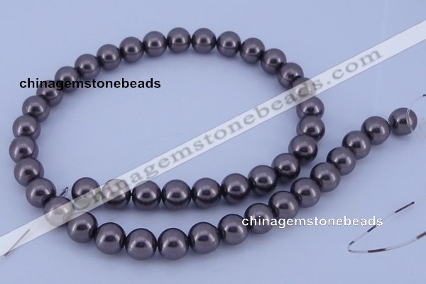 CGL404 10PCS 16 inches 8mm round dyed glass pearl beads wholesale