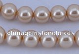 CGL42 10PCS 16 inches 4mm round dyed glass pearl beads wholesale