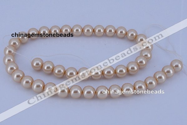 CGL42 10PCS 16 inches 4mm round dyed glass pearl beads wholesale