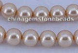 CGL44 10PCS 16 inches 8mm round dyed glass pearl beads wholesale