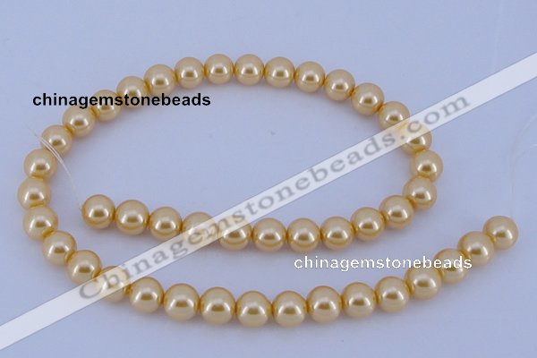 CGL52 10PCS 16 inches 4mm round dyed glass pearl beads wholesale