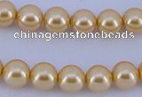 CGL54 10PCS 16 inches 8mm round dyed glass pearl beads wholesale