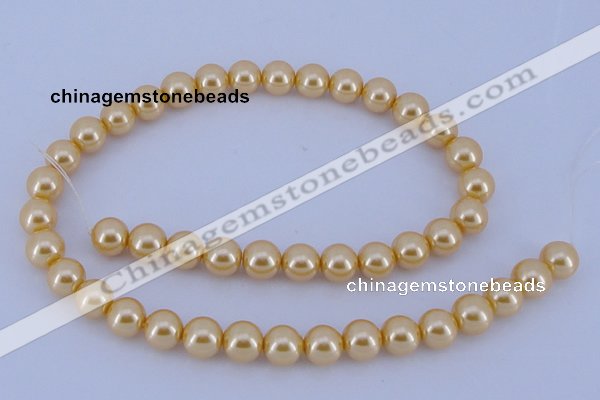 CGL57 5PCS 16 inches 14mm round dyed glass pearl beads wholesale