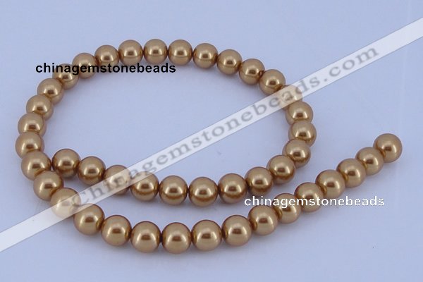 CGL62 10PCS 16 inches 4mm round dyed glass pearl beads wholesale