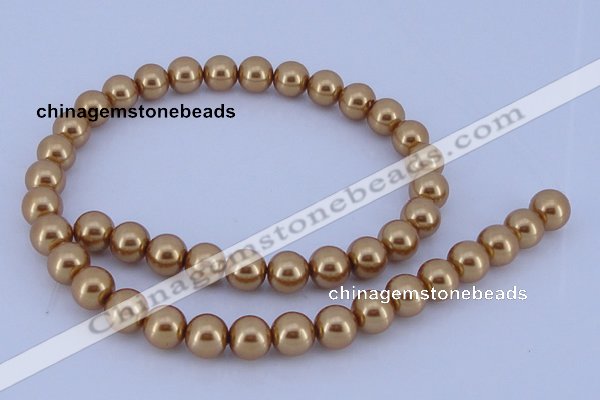 CGL64 10PCS 16 inches 8mm round dyed glass pearl beads wholesale