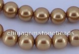 CGL68 5PCS 16 inches 16mm round dyed glass pearl beads wholesale