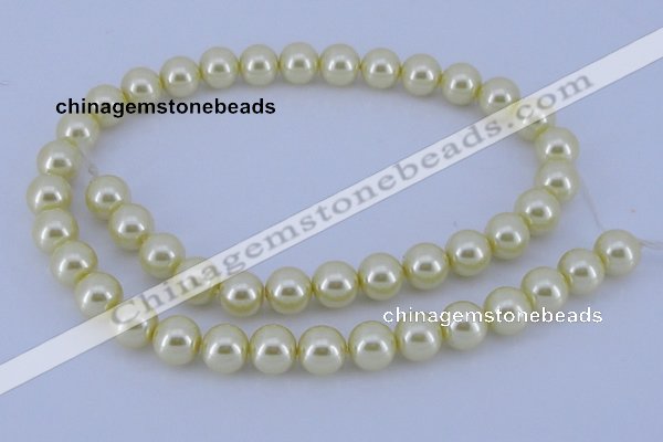 CGL82 10PCS 16 inches 4mm round dyed glass pearl beads wholesale