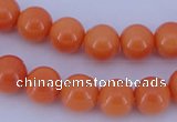 CGL867 10PCS 16 inches 6mm round heated glass pearl beads wholesale