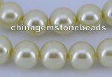 CGL87 5PCS 16 inches 14mm round dyed glass pearl beads wholesale