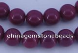 CGL879 10PCS 16 inches 6mm round heated glass pearl beads wholesale