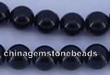 CGL902 10PCS 16 inches 4mm round heated glass pearl beads wholesale