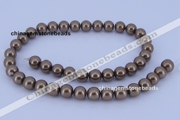 CGL92 10PCS 16 inches 4mm round dyed glass pearl beads wholesale