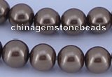 CGL93 10PCS 16 inches 6mm round dyed glass pearl beads wholesale