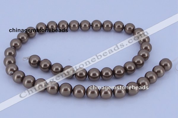 CGL97 5PCS 16 inches 14mm round dyed glass pearl beads wholesale